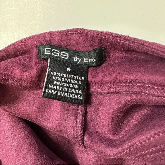 Velvety Burgundy Pant Size 8 - Picture 7 of 12